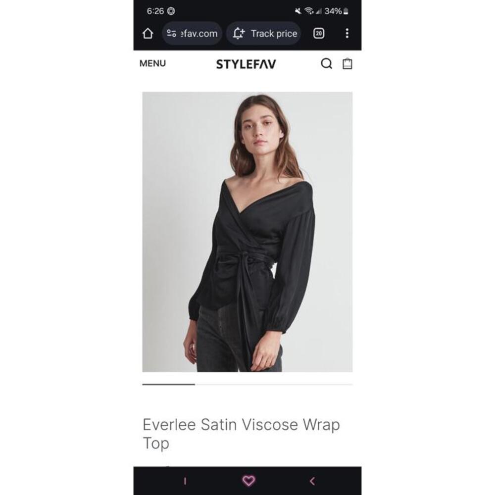 Velvet Everlee Viscose Satin Wrap Top